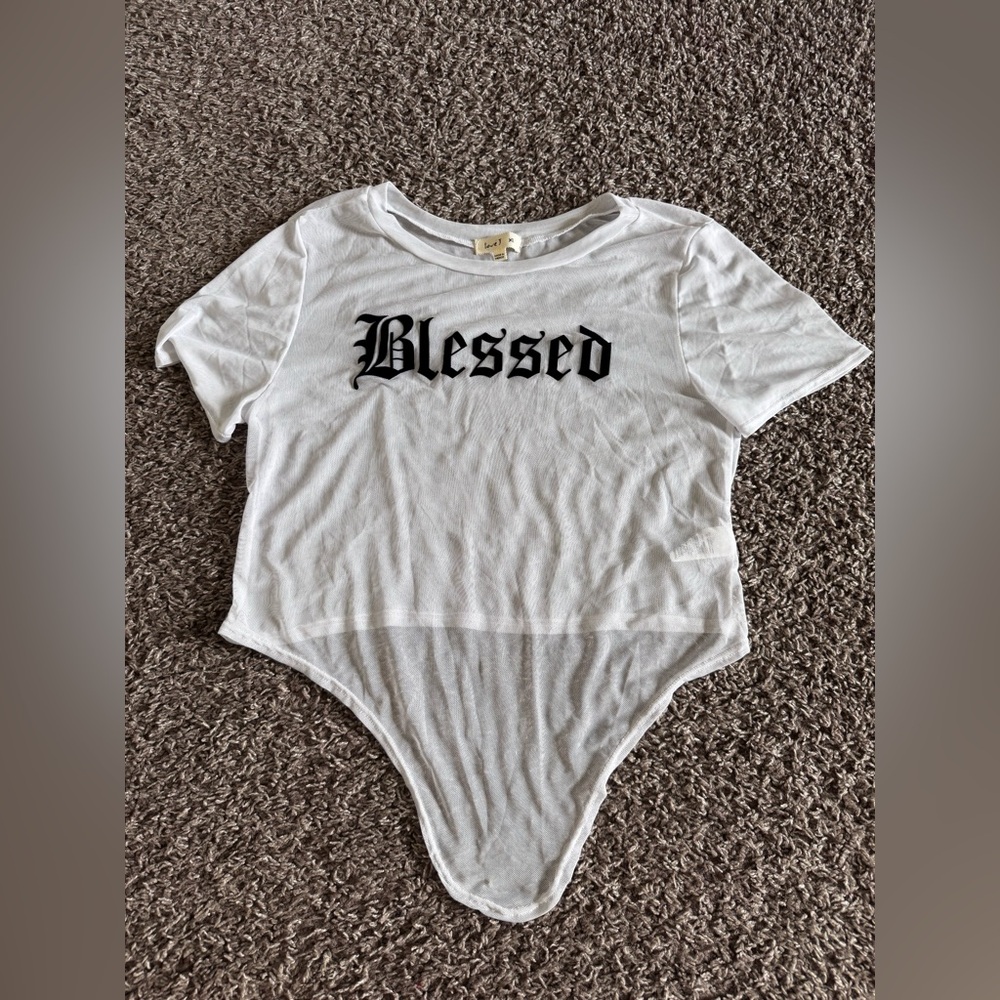 Love J White Graphic Bodysuit
